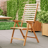 Collapsible set of 2 Garden Chairs Adjustable Hard Wood FSC quality mark