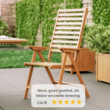 Collapsible set of 2 Garden Chairs Adjustable Hard Wood FSC quality mark