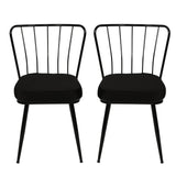 Set of Dining Room Chairs Black Velvet