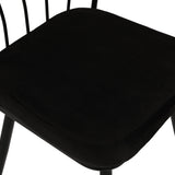 Set of Dining Room Chairs Black Velvet