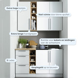 Kleine keuken 140 cm - Wit Eiken - Modern